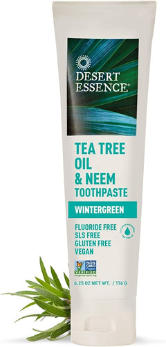 Desert Essence Tea Tree Oil & Neem Toothpaste Wintergreen (176g)