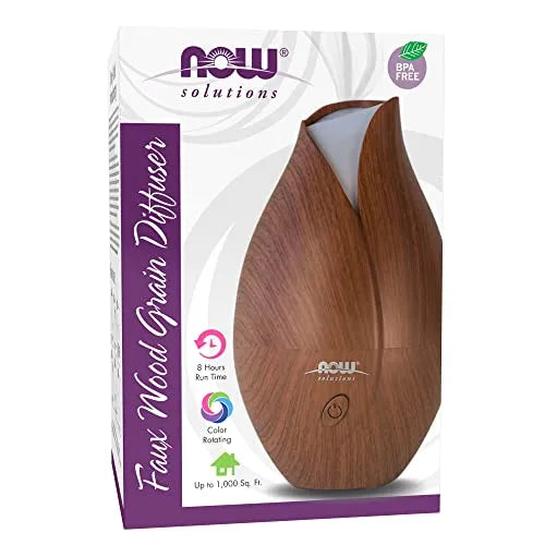 NOW Ultrasonic Faux Wood Grain Essential Oil Diffuser