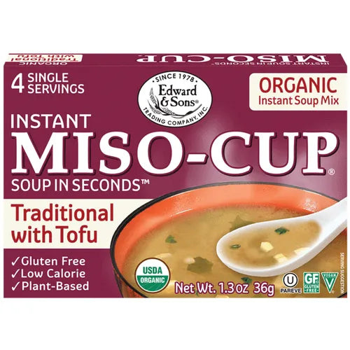 Edward&Sons Organic Instant Miso-Cup of Soup , 36g (traditional with tofu)