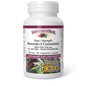 Natural Factors Super Strength Resveratrol Concentrate 500mg, 60vcaps