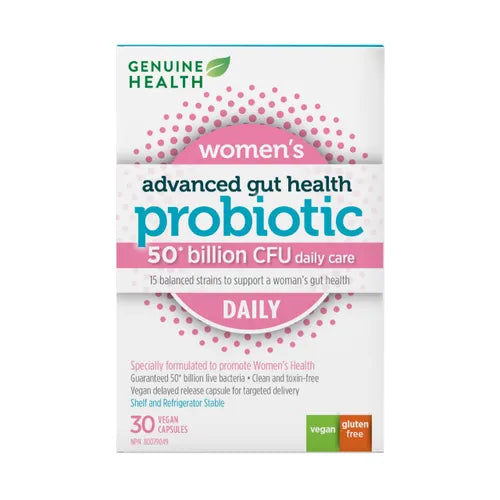 Genuine Health Women's Adv. Gut Health Probioic, 30 capsules