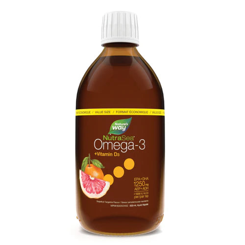 Nature's way Omega-3+Vit D3, 500ml Value Size, Grapefrt/tangerine