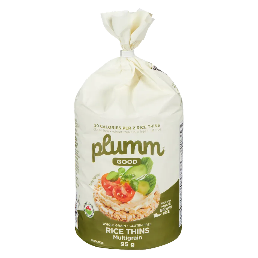 Plumm Good Organic Brown Rice Cakes Thins Multigrain (95g)
