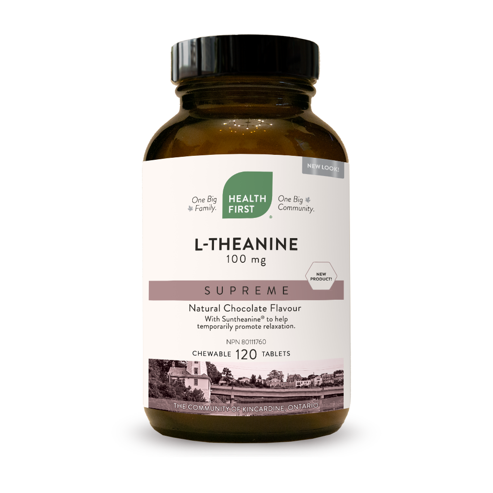 Health First L-Theanine Supreme 100mg (120 chewable chocolate tablets)