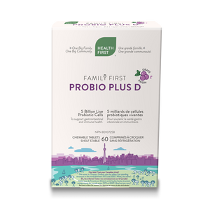 Health First Family First ProBio Plus D for Kids - 5 Billion Grape Flavour (60 Chewable Tablets)