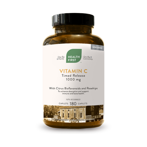 Health First Vitamin C, 180caps, 1000mg time released
