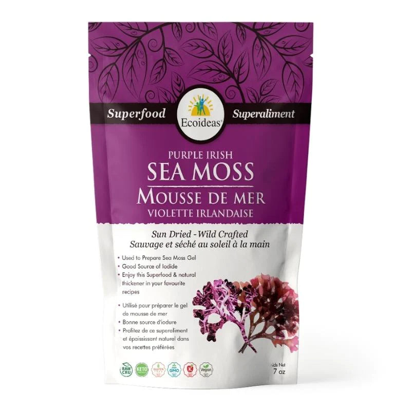 Ecoideas Organic Purple Irish Sea Moss - Sun Dried (113g)
