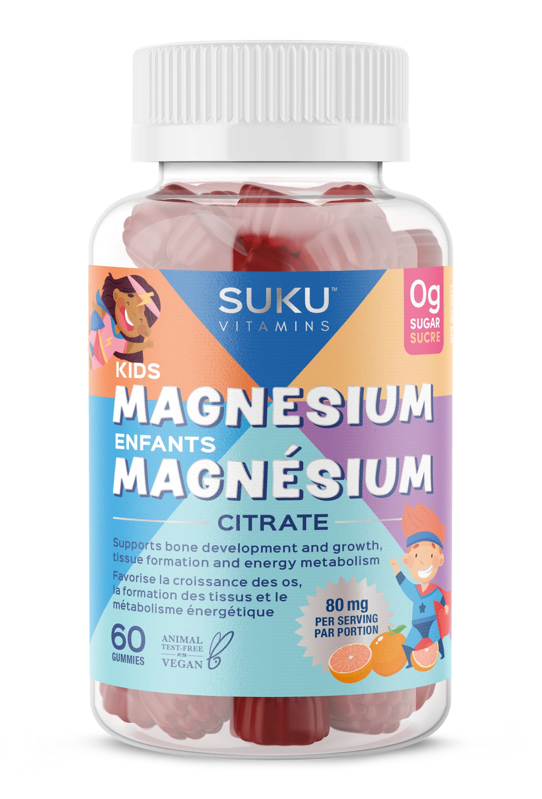 Suku Kids Magnesium Citrate, 80g, 60 Gummies