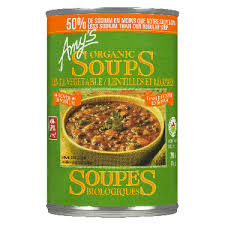 Amy's Organic Lentil Vegetable less sodium Soup 398ml