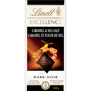 Lindt Caramel & Sea Salt Dark Chocolate Bar (100g)