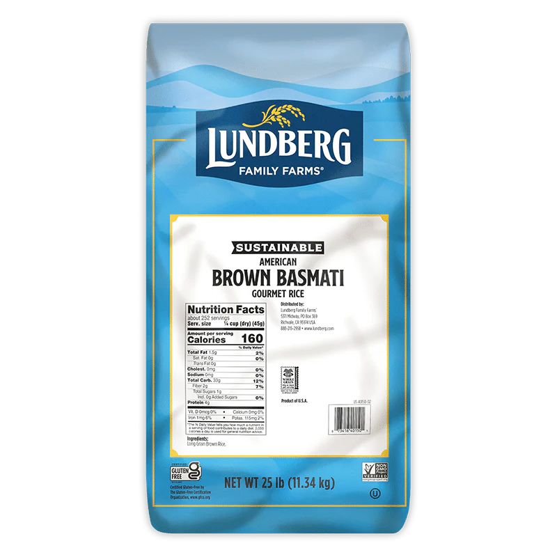 Lundberg Organic Brown Basmati Rice, 25lbs