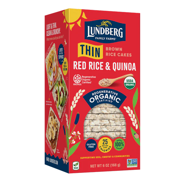 Lundberg Organic THIN Brown Rice Cakes - Red Rice & Quinoa (168g)