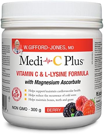 Medi-C Plus Vitamin C & L-lysine w/ Magnesium Ascorbate Berry Powder (300g)