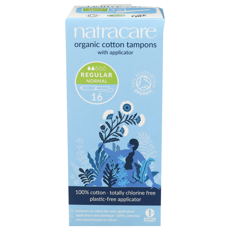 Natracare Organic Cotton Regular Tampons W/ APPLICATOR (16 Pack)