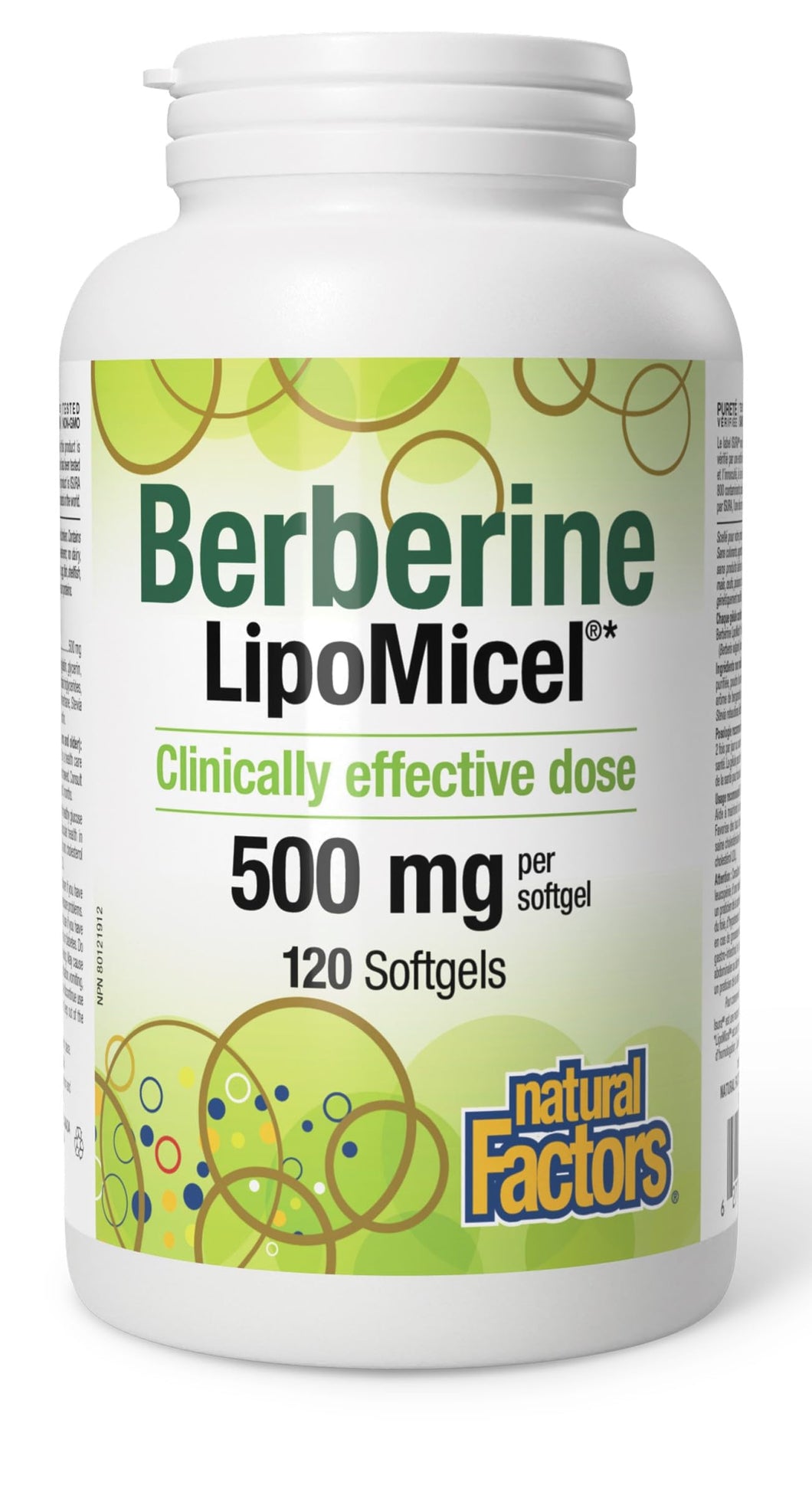 Natural Factors Berberine LipoMicel 500mg (120 softgels)