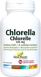 New Roots Chlorella 455mg (300 veg caps)
