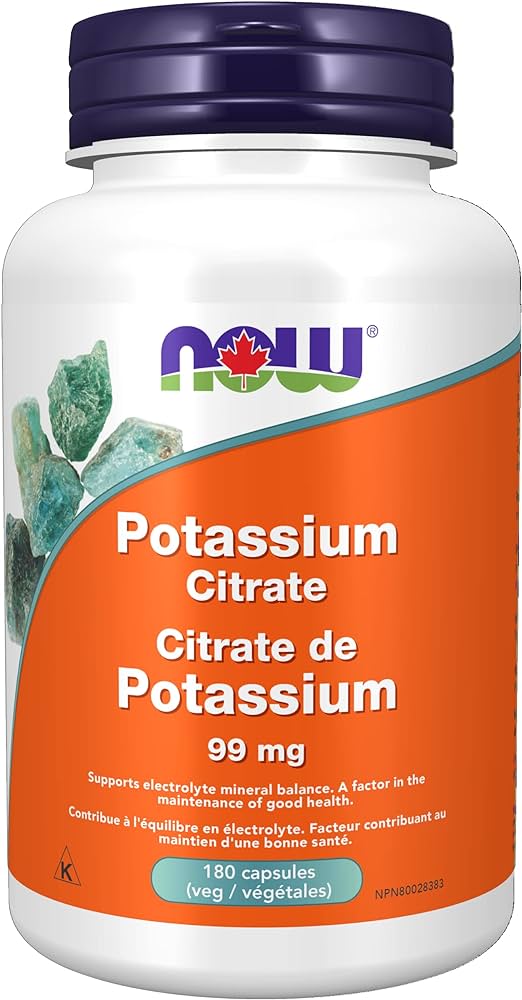 NOW Potassium Citrate 99mg (180 Capsules)