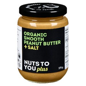 Nuts to You Plus Organic Smooth Peanut Butter + Salt (375g)