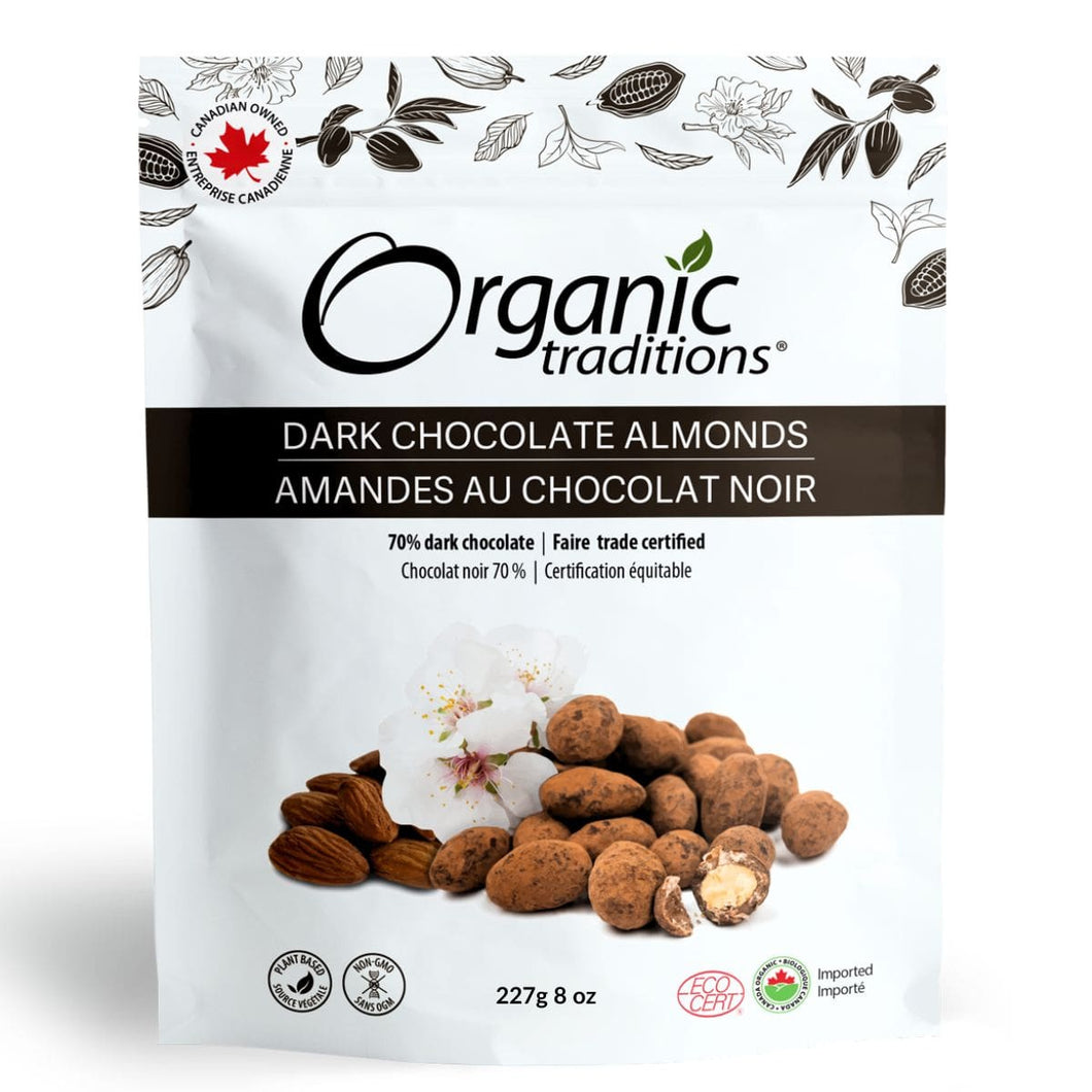 Organic Traditions Dark Chocolate Almonds (227g)