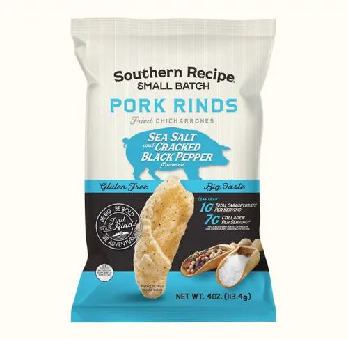 Southern Recipe Pork Rinds, Salt and Cracked Black Pepper, 85g