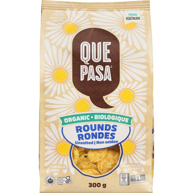 Que Pasa Unsalted Rounds Tortilla Chips (300g)
