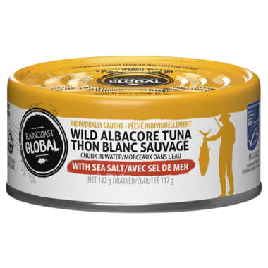Raincoast Global (Individually Caught) Wild Albacore Tuna w/ Sea Salt (117g)