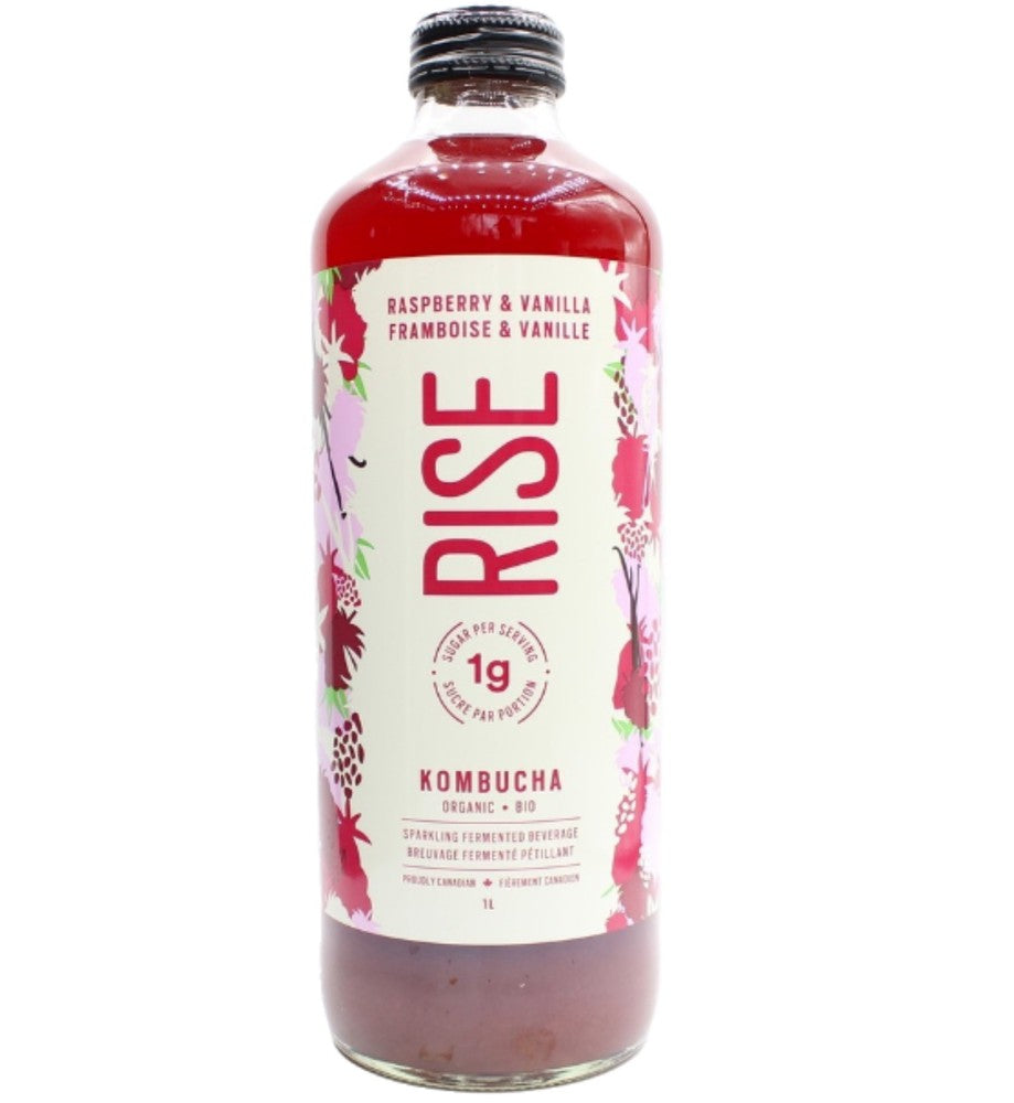 Rise Raspberry & Vanilla Low-Sugar Kombucha (1L)