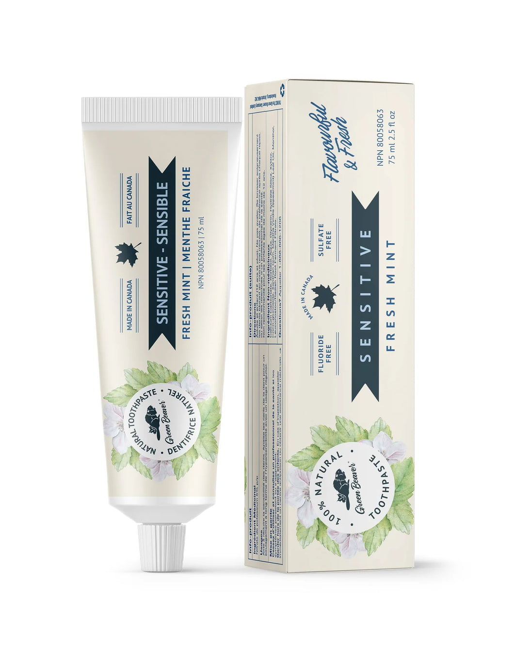 Green Beaver Toothpaste Sensitive, Fresh Mint, 75ml