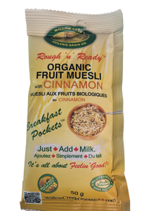 Willow Creek Organic Fruit Muesli w/cinnamon, 50g single serve