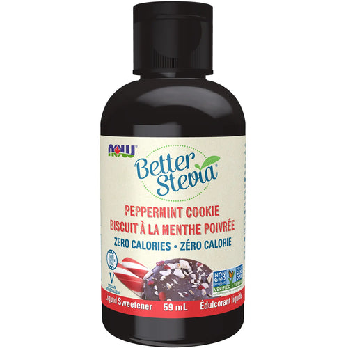 NOW Better Stevia Liquid, Peppermint Cookie Flavour, 59ml