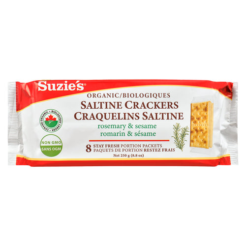 Suzie's Organic Saltine Crackers Rosemary & Sesame (250g)