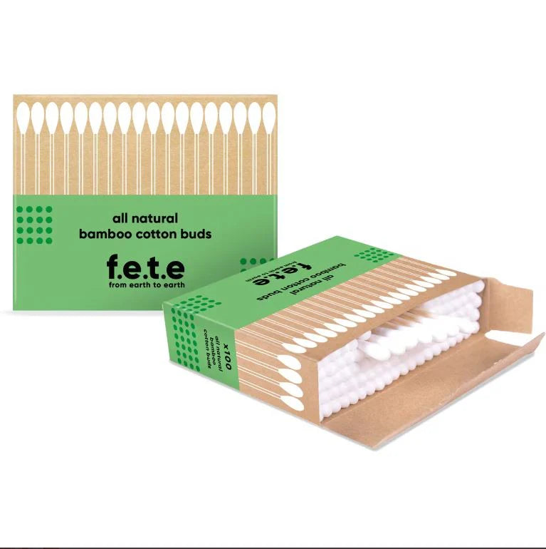 f.e.t.e. All Natural Bamboo Cotton Buds, 100 swabs