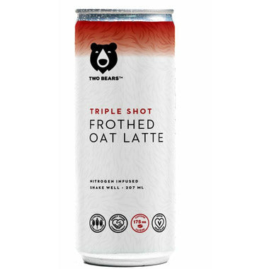 Two Bears Triple Shot Coffee Frothed Latte w/ Oat Milk (250ml)