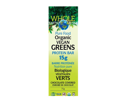 Whole Earth & Sea Organic Greens Protein Bar, Chocolate Covered 75g