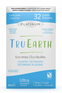 Tru Earth Laundry Detergent Eco-Strips Fresh Linen PLATINUM PACK (32 Loads)
