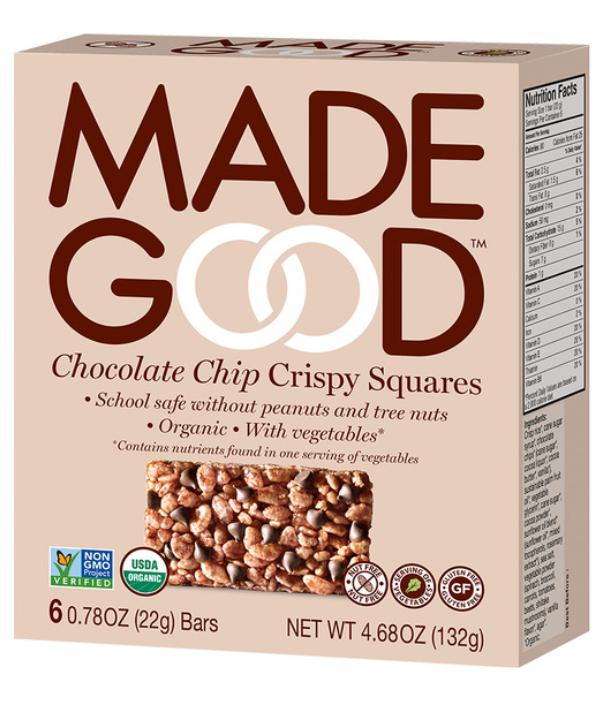 MadeGood Chocolate Chip Crispy Squares (6 Bars)