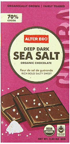 Alter Eco Deep Dark Sea Salt Chocolate Bar 80g