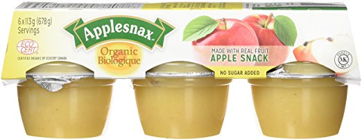 Applesnax Organic Unsweetened Apple Sauce Cups 6/pack (678g)