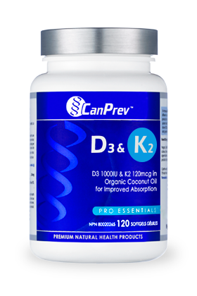 CanPrev Vitamin D3 & K2 (120 Soft Gels)