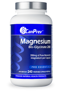 CanPrev Magnesium Bis-Glycinate 200mg (240 Veg Caps)