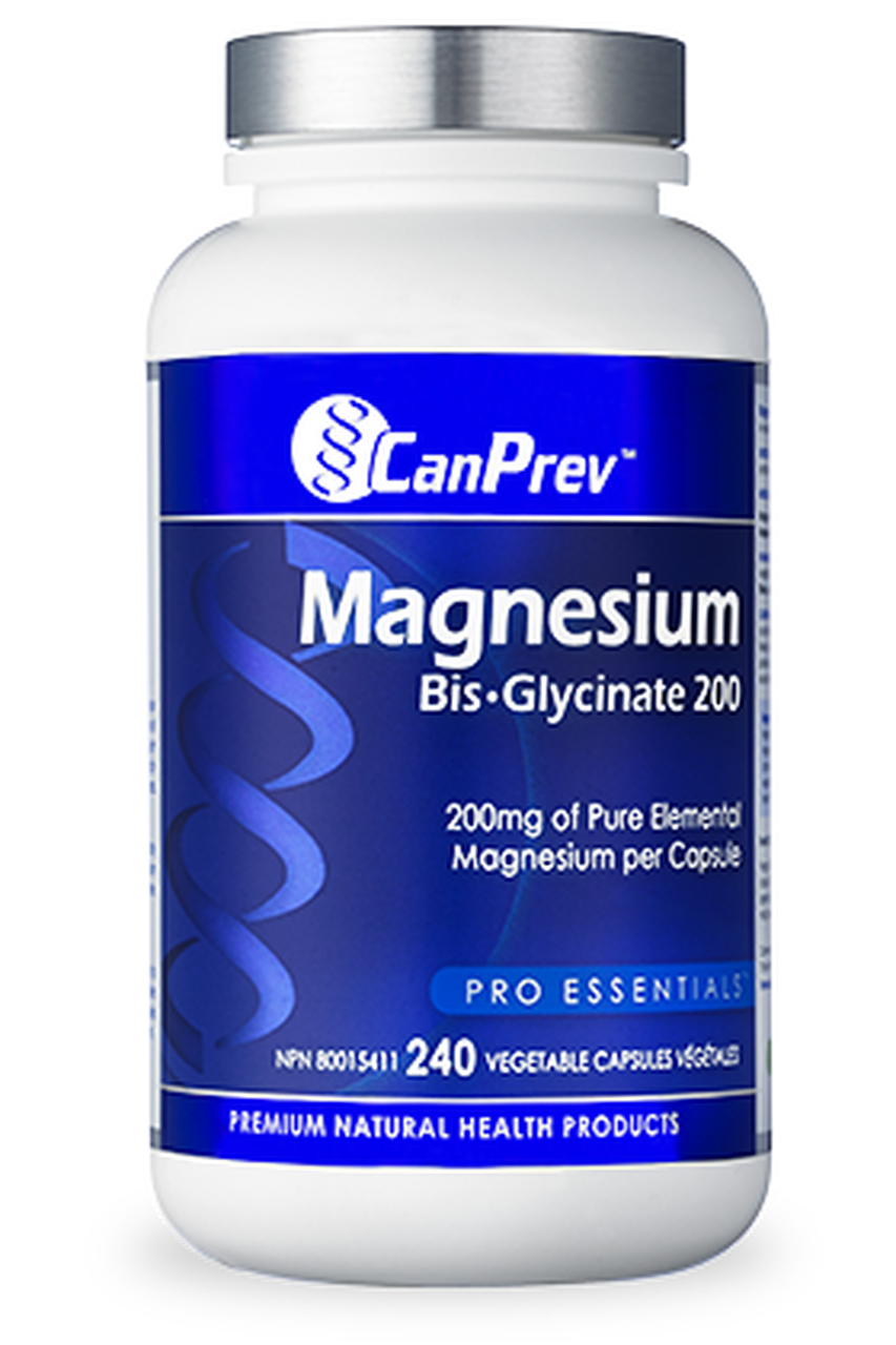 CanPrev Magnesium Bis-Glycinate 200mg (240 Veg Caps)