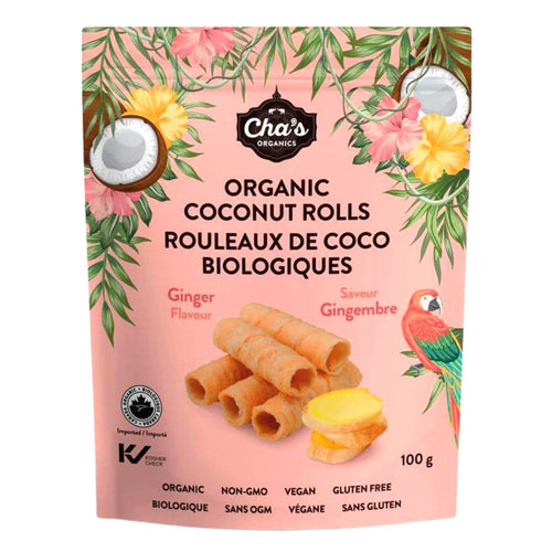 Cha's Organic Coconut Rolls Ginger (100g)
