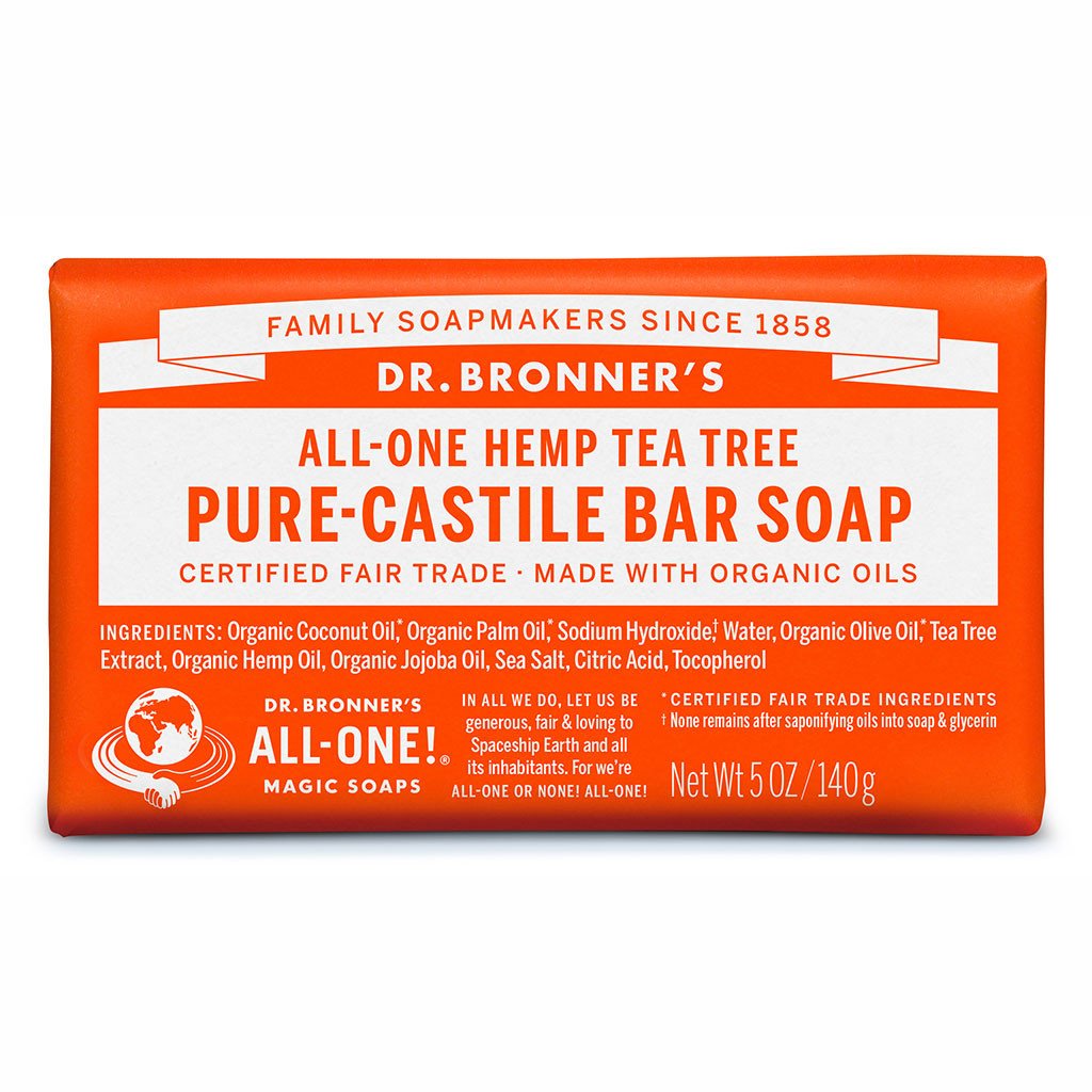 Dr. Bronner's Pure Castile Bar Soap Tea Tree Hemp 140g