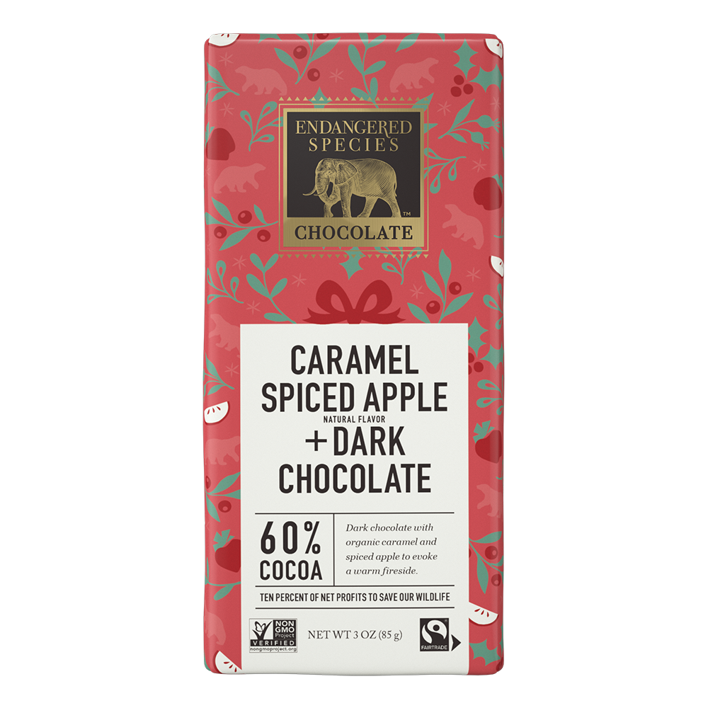 Endangered Species Caramel Spiced Apple & Dark Chocolate Bar (85g)