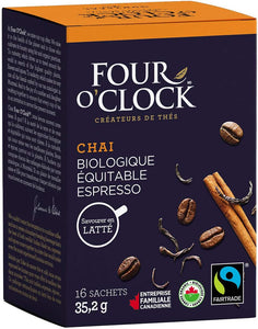 Four O'Clock Chai Espresso Tea (16 Tea Bags)
