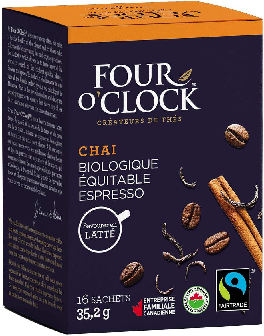 Four O'Clock Chai Espresso Tea (16 Tea Bags)