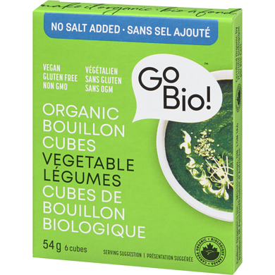 Go-Bio Organic Vegetable Bouillon Cubes - No Salt Added (54g)
