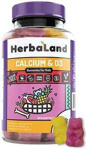 Herbaland Calcium & D3 Gummies for Kids (90 Gummies)