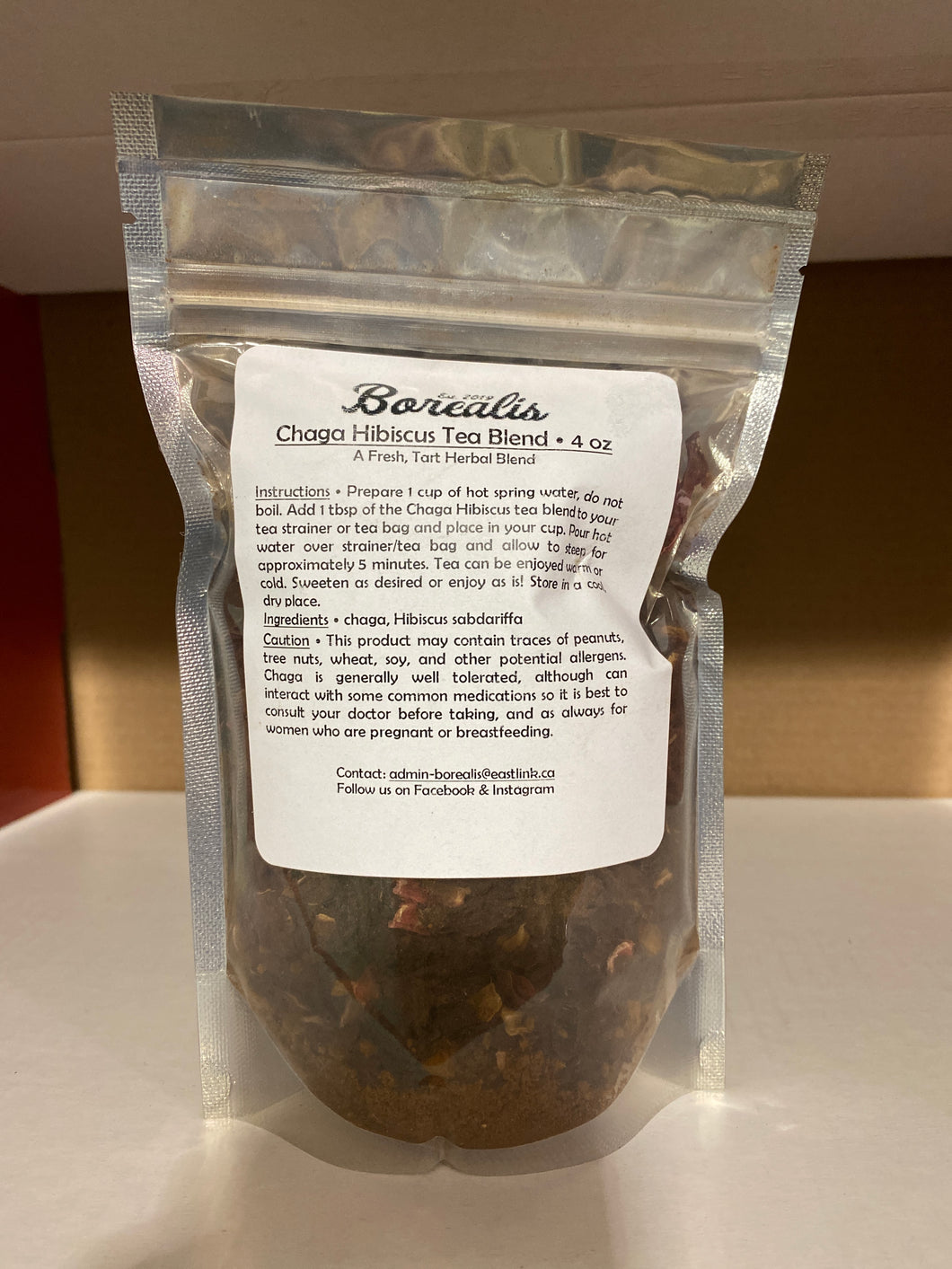 Borealis Chaga Hibiscus Tea Blend (4oz.)