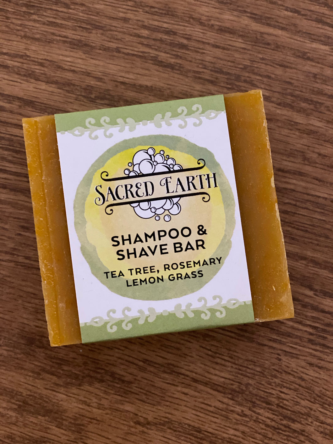 Sacred Earth Shampoo & Shave Bar Tea Tree, Rosemary & Lemongrass